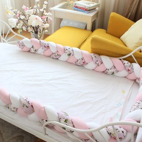 BLOSSOM Плетен обиколник 330 см РОЗОВ/ЦВЕТЧЕТА
