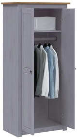 282665 vidaXL Гардероб, сив, 80x50x171,5 см, бор масив, стил Панама