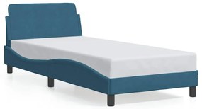 373096 vidaXL Рамка за легло с табла Dover, синя, 90x190 см, кадифе