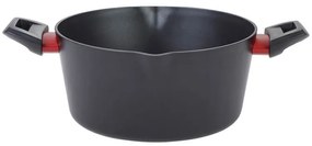 Тенджера Luigi Ferrero Rosso FR-2095 20x9.5cm, 2.2л, Незалепващо покритие, Стъклен капак с отвор за пара, Индукция, Черен