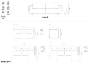 Бежов ъглов диван (десен ъгъл) Malie – Makamii