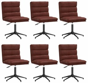 3315711 vidaXL Трапезни столове, 6 бр, блестящокафяви, изкуствена кожа
