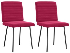 4101161 vidaXL Трапезни столове, 2 бр, виненочервени, кадифе