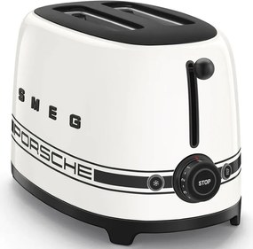 Тостер за хляб SMEG 50's Style Porsche TSF01PCWEU, 950W, 2 филии, 6 нива, Тавичка за трохи, Вграден кабел, Неръждаема стомана, Бял