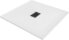 Mexen Hugo Правоъгълeн поддушник SMC 100 x 100 cm, бял, черна капачка - 42101010-B