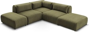 Зелен ъглов диван (променлив) Jeanne - Bobochic Paris