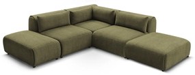 Зелен ъглов диван (променлив) Jeanne - Bobochic Paris