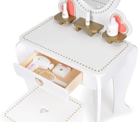 Голяма дървена детска тоалетка с огледало