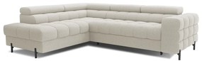 Кремав разтегателен ъглов диван с място за съхранение от букле (ляв ъгъл L форма) Ferucce – ELTAP