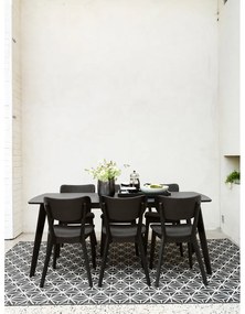 Трапезен стол от черен дъб с тъмносива седалка Cato - Rowico