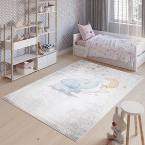 Детски килим с мотив на слонче с луна Ширина: 160 см | Дължина: 220 см