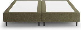Зелено двойно легло 200x200 cm тапицирано без табла Whale – Micadoni