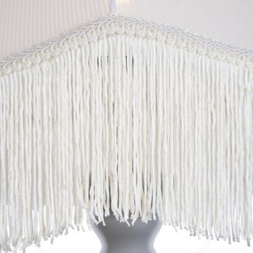 Подова лампа сива с бежов абажур и бял интериор 45 см - Classico