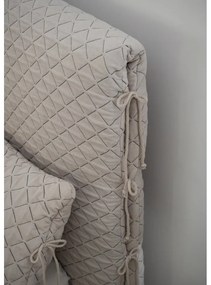 Бежово тапицирано двойно легло и решетка 180x200 cm Sleepy Luna - Miuform