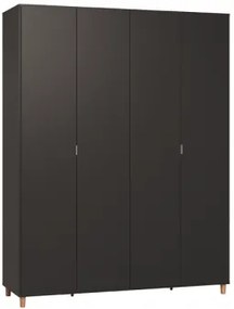 Гардероб Simple 4-врата-Natural - Black