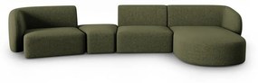 Зелен ъглов диван, десен ъгъл Shane - Micadoni Home