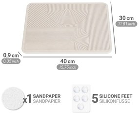 Бежова тавичка за оттичане за съдовете от диатомична глина 40x30 cm Damon – Wenko