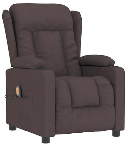 339063 vidaXL Масажен стол, тъмнокафяв, текстил