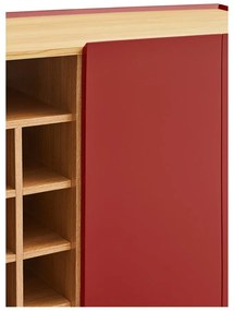 Червен висок скрин от декор от дъб 95x120 cm Arista – Teulat