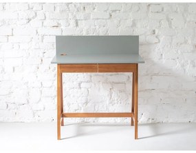 Сиво бюро с основа от ясенова дървесина, дължина 85 cm Luka Oak - Ragaba