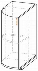 Долен шкаф ЗАК НДВ заоблен PAULA