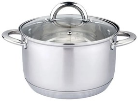 Тенжера HAUS ROLAND HR-151-4 , със стъклен капак, ф22, огледален инокс