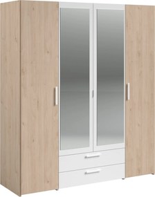 Гардероб Dorm 4-door с огледало-Сонома - бял