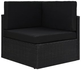 49501 vidaXL Модулен ъглов диван, полиратан, черен