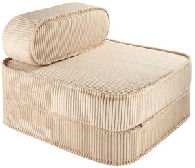 Светлокафяв детски стол от рипсено кадифе Flip – Wigiwama