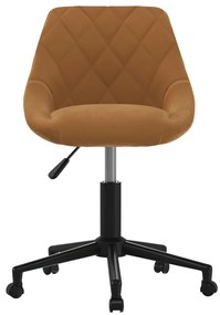 3089030 vidaXL Въртящ се трапезен стол, кафяв, кадифе