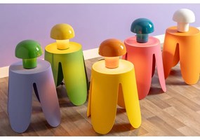 Бяла настолна лампа с метален абажур (височина 20 cm) Fat Mushroom – Leitmotiv