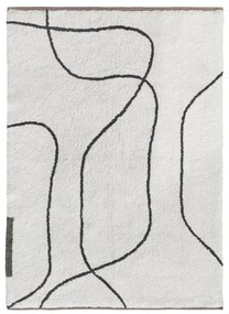 Памучен килим подходящ за пране в цвят слонова кост 100x140 cm Shadow – Mette Ditmer Denmark