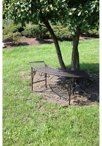 Черно-тъмнокафява метална градинска пейка Fuego – Garden Pleasure