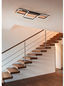 Черно и естествено LED затъмняващо се осветително тяло за таван 34x65 cm Harper – Trio