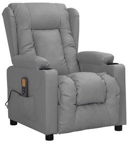 339079 vidaXL Масажен стол, сив, изкуствена кожа