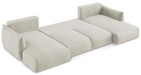 Бежов сгъваем ъглов диван (U форма) Leila – Makamii