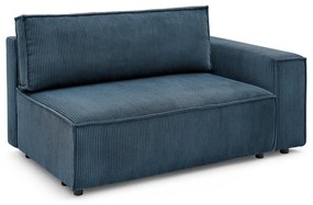 Тъмносин модул за диван от велур, десен ъгъл Nihad modular – Bobochic Paris