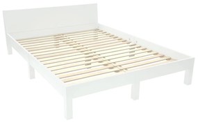 Бяло двойно легло от букова дървесина с решетка 140x200 cm Dabi - Ragaba