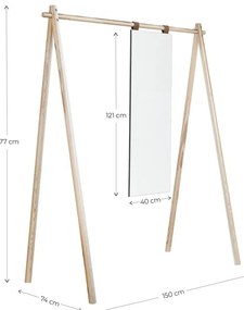 Кафяв дървен шкаф за дрехи от бор Hongi - Karup Design