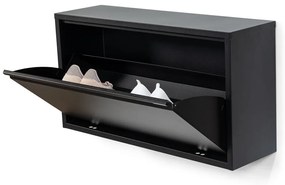 Черна метална накланяща се/висяща стойка за обувки 75x41x22 cm Billy – Spinder Design