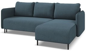 Син разтегателен ъглов диван с място за съхранение (десен ъгъл) Luana – Makamii