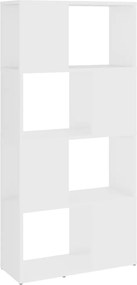 809080 vidaXL Библиотека, бяла, 60x24x124,5 см, инженерно дърво