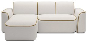 Жълт/кремав ъглов диван от прежда с примки от букле (ляв ъгъл) Ume – ELTAP