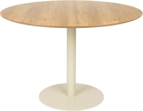 Кръгла трапезна маса с дъбов плот ø 110 cm Steven – White Label