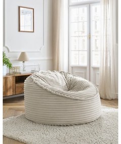 Бежов пуф от рипсено кадифе Socrate – Bobochic Paris