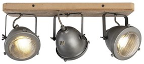 Индустриален прожектор стомана с дърво наклоняем 3-светлина - Emado