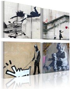 Печат върху платно - Banksy - четири оригинални идеи 80x80