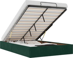 3310958 vidaXL Османска рамка за легло без матрак тъмнозелена 120x200см кадифе