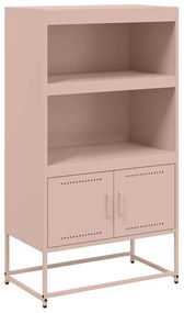 846501 vidaXL Висок шкаф, розов, 68,5x38,5x123,5 см, стомана