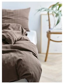 Единично удължено спално бельо в кафяво-сив цвят от дамаск 140x220 cm Noble – Södahl
